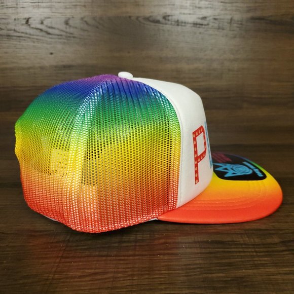 LED PLUR Trucker Hat Rainbow Mesh Cap Lights Up 3 Modes Strobe Effect NWT - Picture 5 of 10